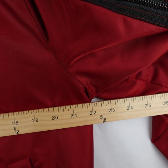 GUESS Men's Hooded Bomber Jacket Red Black Size Large Streetwear Lagenlook Fall - Picture 9 of 16